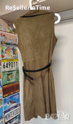 Дълъг елек в зелено , снимка 3 - Елеци - 53494326