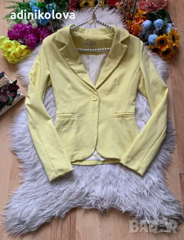 Жълто вталено сако, снимка 1