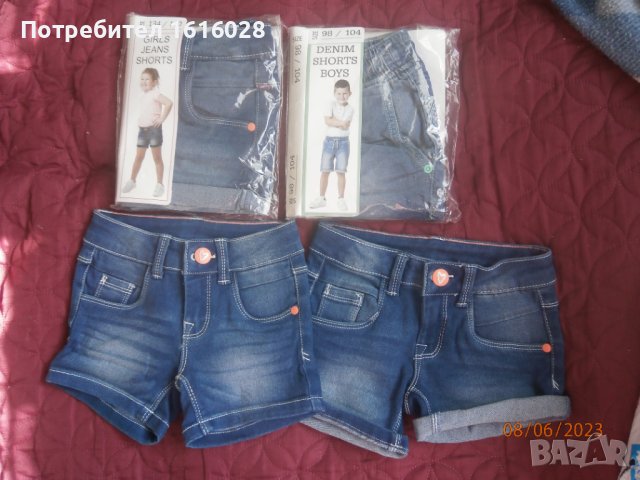 Нови детски къси дънкови панталони за момичета и момчета., снимка 4 - Детски панталони и дънки - 41084205