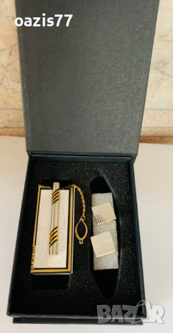 Стилни 1.Игла и ръкавели със златно покритие–комплект, Gold Plated,2.Ръкавели, снимка 2 - Други - 19634874