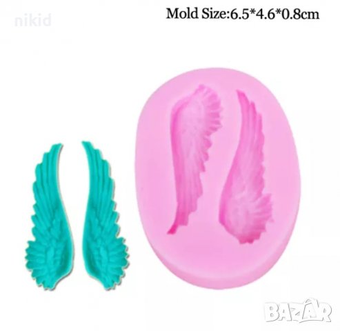 2 тесни крила крило силиконов молд форма фондан гипс шоколад, снимка 2 - Форми - 39217178