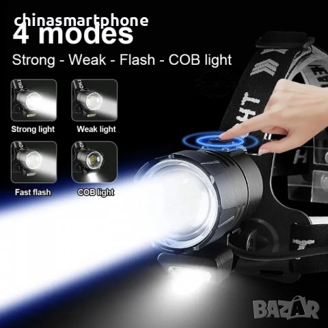 Челник, фенер за глава, 2000 лумена с допълнителна светлина., снимка 10 - Къмпинг осветление - 39995109