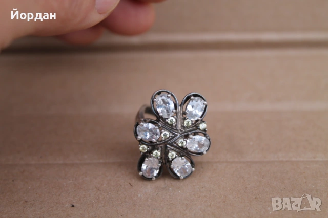 Дамски сребърен пръстен , снимка 9 - Пръстени - 53863039