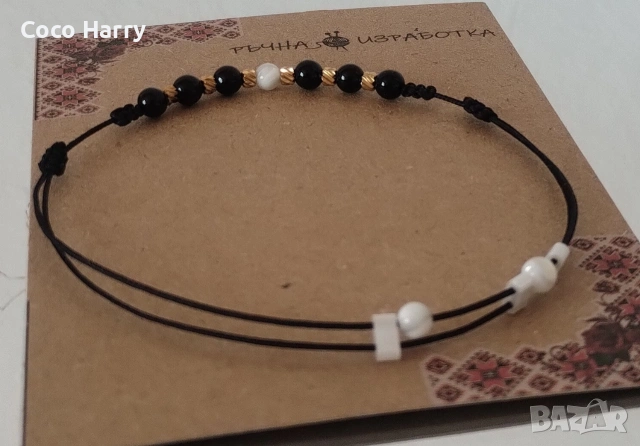 Комплект 2гривни със седеф и черен оникс, снимка 4 - Романтични подаръци - 53867709