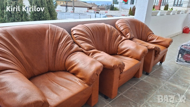 3 бр кожени фотьойла 