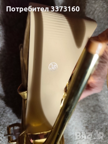 Златисти официални сандали, снимка 3 - Дамски елегантни обувки - 52373745