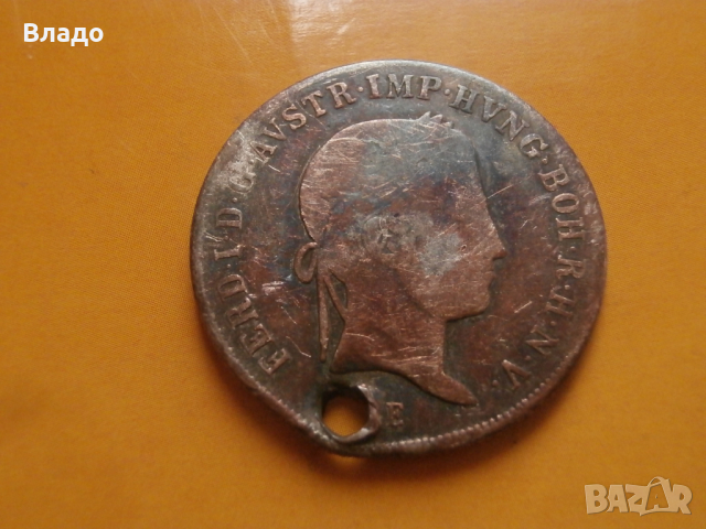Сребърна монета 20 кройцера 1844 , снимка 1 - Нумизматика и бонистика - 44574840
