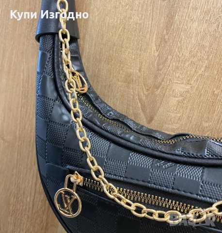 Кожена чанта LOUIS VUITTON Black Monogram Loop Bag golden, снимка 6 - Чанти - 40822198