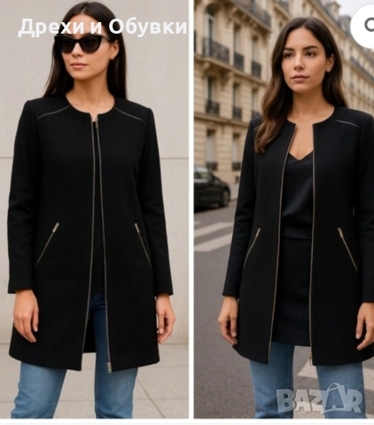 Черен издължен блейзър ZARA 