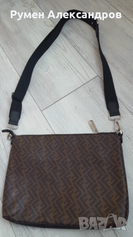 Нова мъжка кожена чанта FENDI MESSENGER BAG, снимка 8 - Чанти - 53851443
