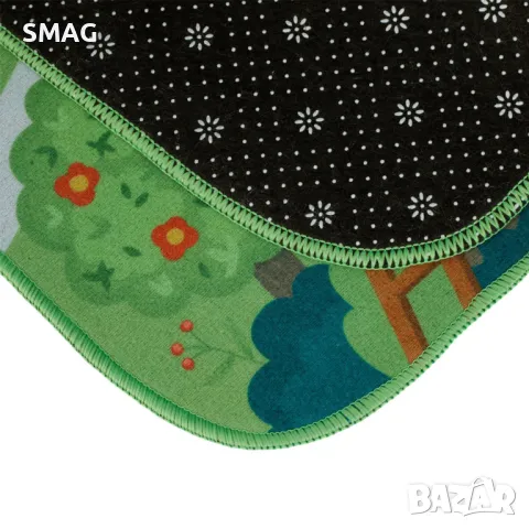 Декоративен правоъгълен зелен фермерски килим с път 160x130 см, снимка 2 - Килими - 47760910