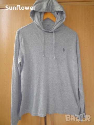 Мъжка сива блуза /тениска/суичър с качулка Polo Ralph Lauren, размер S  , снимка 3 - Блузи - 51870622