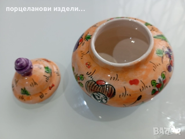 Порцеланова стара красива захарница буркан маркирана , снимка 15 - Кутии за храна - 52690100