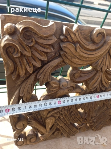 ГИПСОВО ПАНО ОТ СОЦА ДЪРВОРЕЗБА ОРЕЛ, снимка 3 - Антикварни и старинни предмети - 48812146