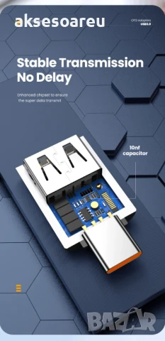 Мини висококачествен преходник 10 A от USB Type A към USB 3.0 C адаптер конвертор Конектор Macbook, снимка 15 - Кабели и адаптери - 50523296