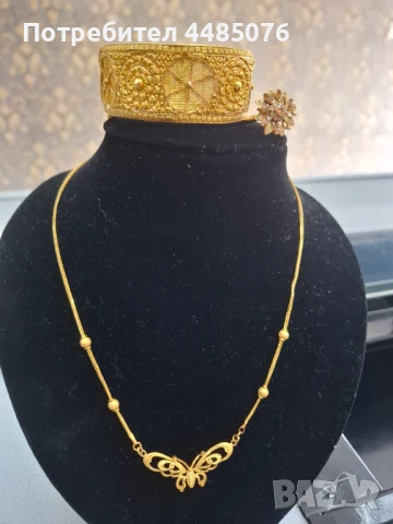 ЗЛАТЕН ДАМСКИ КОМПЛЕКТ 22К ., снимка 10 - Бижутерийни комплекти - 51024881