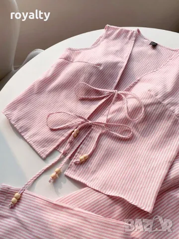 Комплект от тъкан плат в розово 🍓, снимка 4 - Комплекти - 49206179