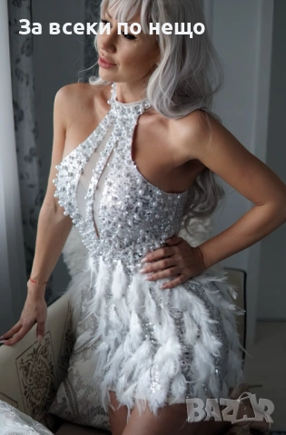 Дамска Елегантна Къса Официална Рокля За Специални Поводи - 2 Цвята Код Roni13