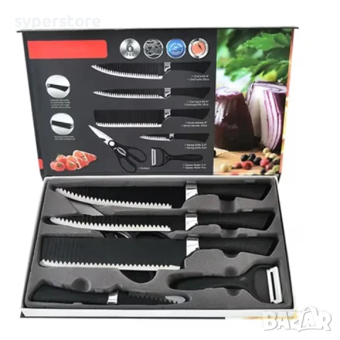 Кухненски комплект ножове EREASTHQS ER-0238А с белачка и ножица в луксозна подаръчна кутия., снимка 2 - Прибори за хранене, готвене и сервиране - 50616147