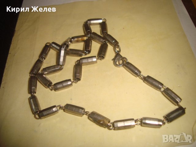 СРЕБРИСТ ЛАНЕЦ ВЕРИЖКА КЮСТЕК КОЛИЕ ИНТЕРЕСНА ОРИГИНАЛНА ПЛЕТКА 24331, снимка 3 - Колиета, медальони, синджири - 33956894