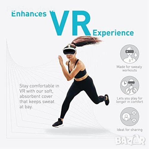 Нови 2 броя Еластични ленти памучно покритие за очила PICO 4 Многократна употреба Виртуална реалност, снимка 3 - Друга електроника - 41784673