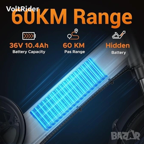 Eлектрическо колело HillMiles Mile 1 250W 36V 10.4Ah, снимка 7 - Велосипеди - 53008544