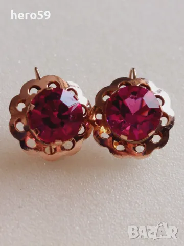 Дамски златни 14к обеци с топази, снимка 13 - Обеци - 48640491