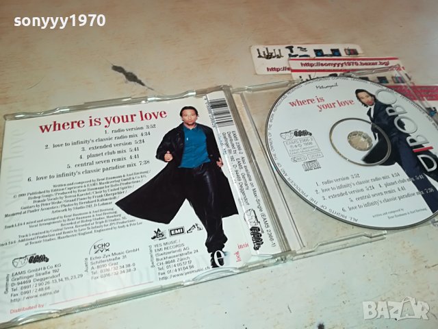 DJ BOBO-WHERE IS YOUR LOVE CD 2104231200, снимка 5 - CD дискове - 40435479