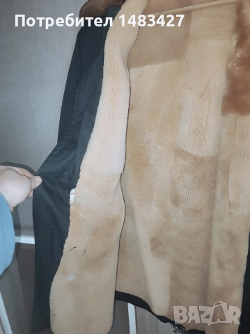 Мъжка шуба с кожена подплата., снимка 2 - Якета - 52982694