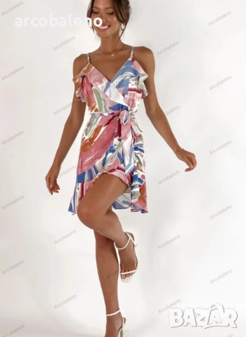 Дамска слинг рокля с абстрактни щампи, 2цвята - 023 , снимка 9 - Рокли - 41600044