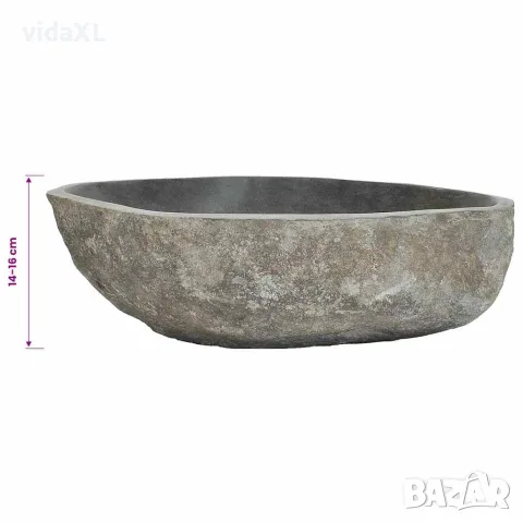 vidaXL Мивка от речен камък, овална, (45-53)x(34-41) см, снимка 8 - Мивки - 56146075