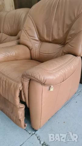 кожена холава гарнитура 3+1разтегателно кресло, снимка 7 - Дивани и мека мебел - 50699733