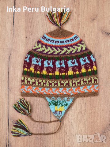 Автентична перуанска шапка модел Куско от вълна на алпака, снимка 8 - Шапки - 40190260