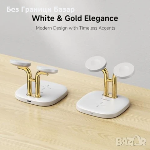 Ново Безжично зарядно 2 в 1 Apple Watch + AirPods слушалки часовник, снимка 7 - Друга електроника - 51251914