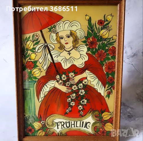 Картина на стъкло в дървена рамка