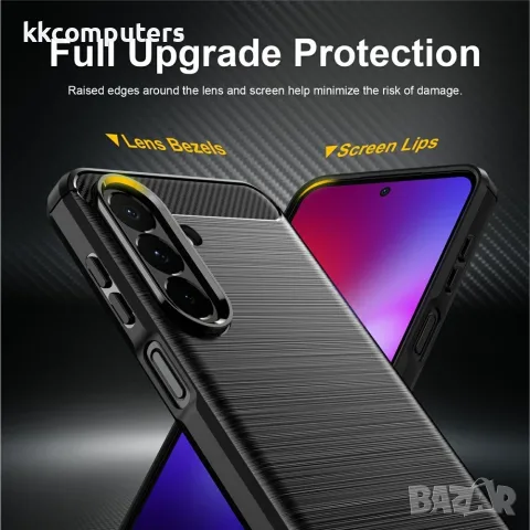 За Samsung Galaxy A27 5G TPU Калъф Carbon Fiber Brushed със Скрийн Протектор – 3 цвята, снимка 5 - Калъфи, кейсове - 55885656