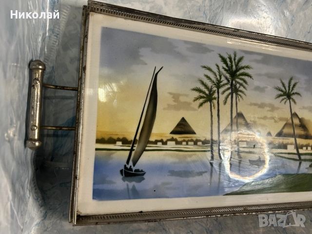 Стар порцеланов Чешки Поднос, снимка 3 - Антикварни и старинни предмети - 52310773