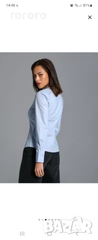 Синя вталена риза, снимка 2 - Ризи - 48127535