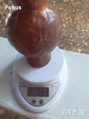 СТАРА КОВАНА ЧУКАНА МЕДНА ВАЗА БАКЪР, снимка 6 - Антикварни и старинни предмети - 53518919