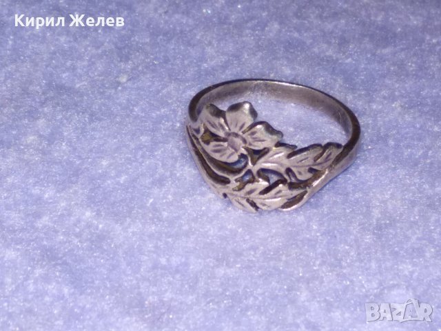 СТАРИНЕН ФЛОРАЛЕН СРЕБЪРЕН АР НУВО ПРЪСТЕН ВИСОКА ПРОБА СРЕБРО МАЙСТОРСКА АЖУРНА ИЗРАБОТКА 35017, снимка 7 - Антикварни и старинни предмети - 39460973