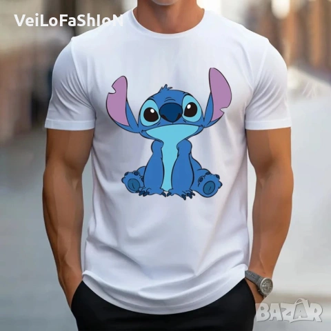 Нова мъжка тениска с героя Стич (Stitch), снимка 2 - Тениски - 46896659