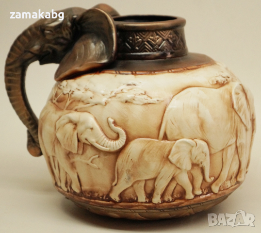 Керамична ваза Слон, снимка 4 - Вази - 36114407