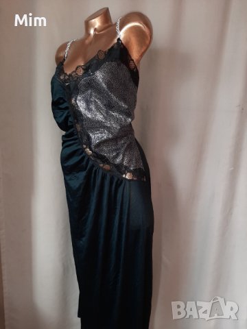 XXL Черна дълга нощница за едра дама, снимка 2 - Нощници - 40029525