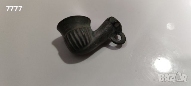Старинна османска бронзова лула за опиум - тютюн , снимка 4 - Антикварни и старинни предмети - 39584500