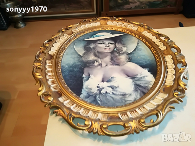 КАРТИНА КРАСИВА ДАМА-ВНОС ГЕРМАНИЯ 70Х60СМ 0704221216, снимка 5 - Антикварни и старинни предмети - 36375064