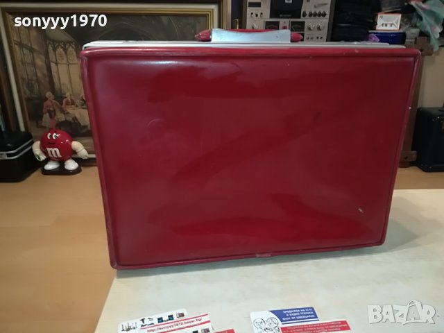 CAVALET-РЕТРО КУФАР ЧЕРВЕНА КОЖА И АЛУМИНИЙ M2205231113, снимка 5 - Антикварни и старинни предмети - 40784021