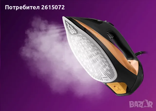 PHILLIPS Серия 7000 HV парна ютия, черно/златисто, снимка 2 - Ютии - 56166564