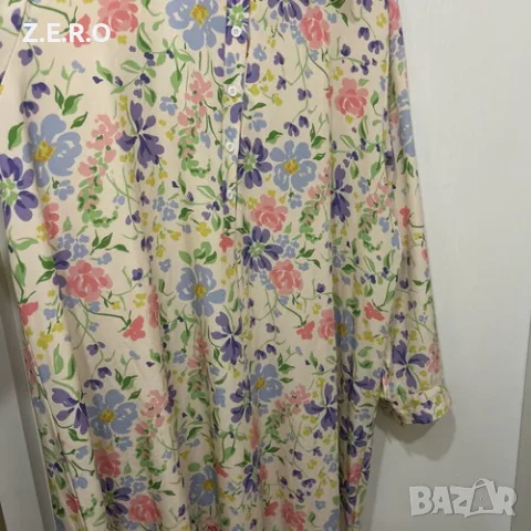 Дълга рокля-риза на цветя макси размер, XXL до 5XL, снимка 8 - Рокли - 56119077