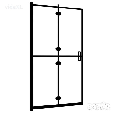 vidaXL Сгъваем душ параван, ESG стъкло, 80x140 см, черен