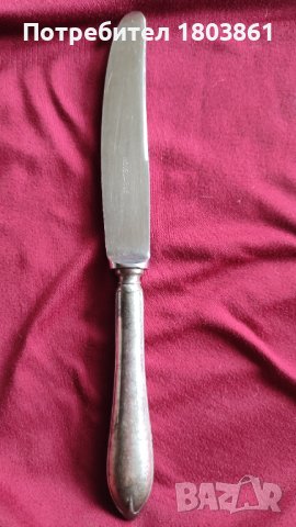 4 ножа с масивна посребрена дръжка 60 микрона, снимка 2 - Прибори за хранене, готвене и сервиране - 44296364